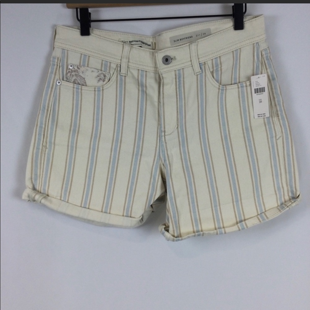 Anthropologie Pilcro and the Letterpress Striped Slim Boyfriend Shorts, 28, NWT